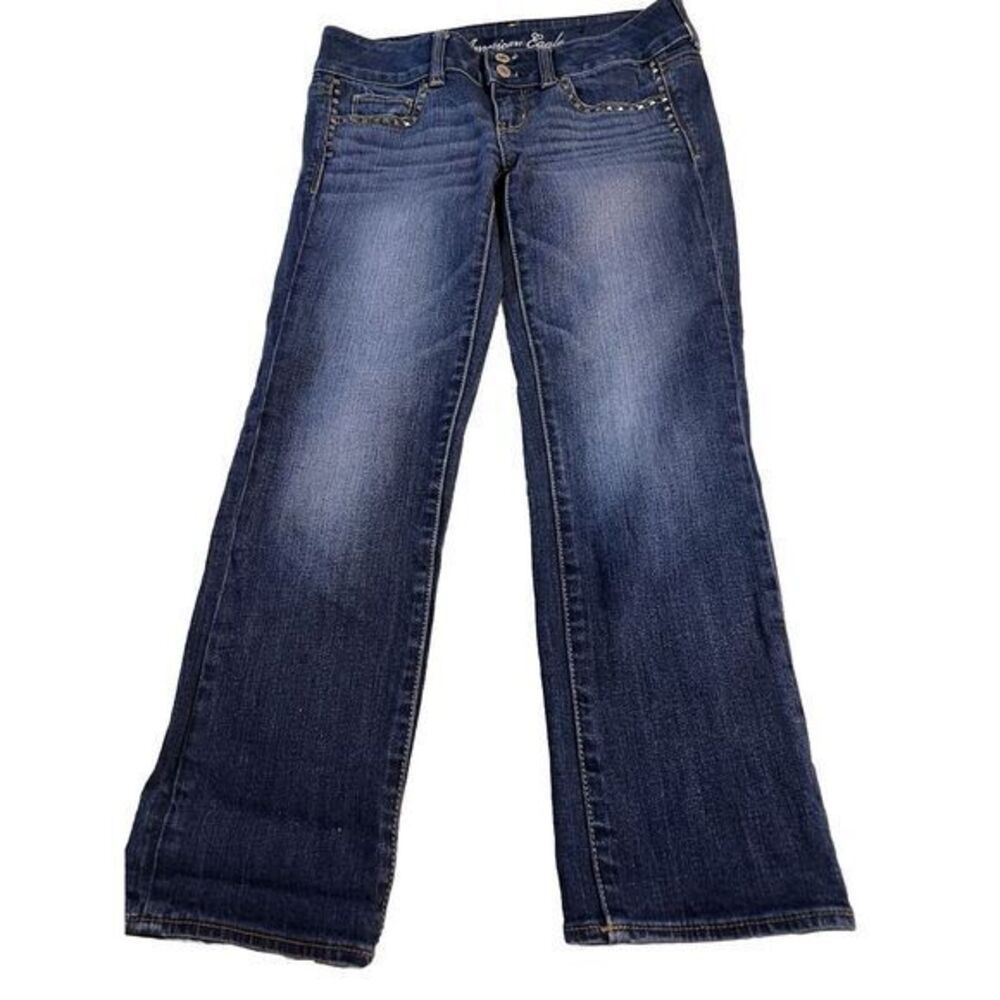 American Eagle‎ Womens Jeans SIZE 4 Regular Artist Stretch Blue Denim
